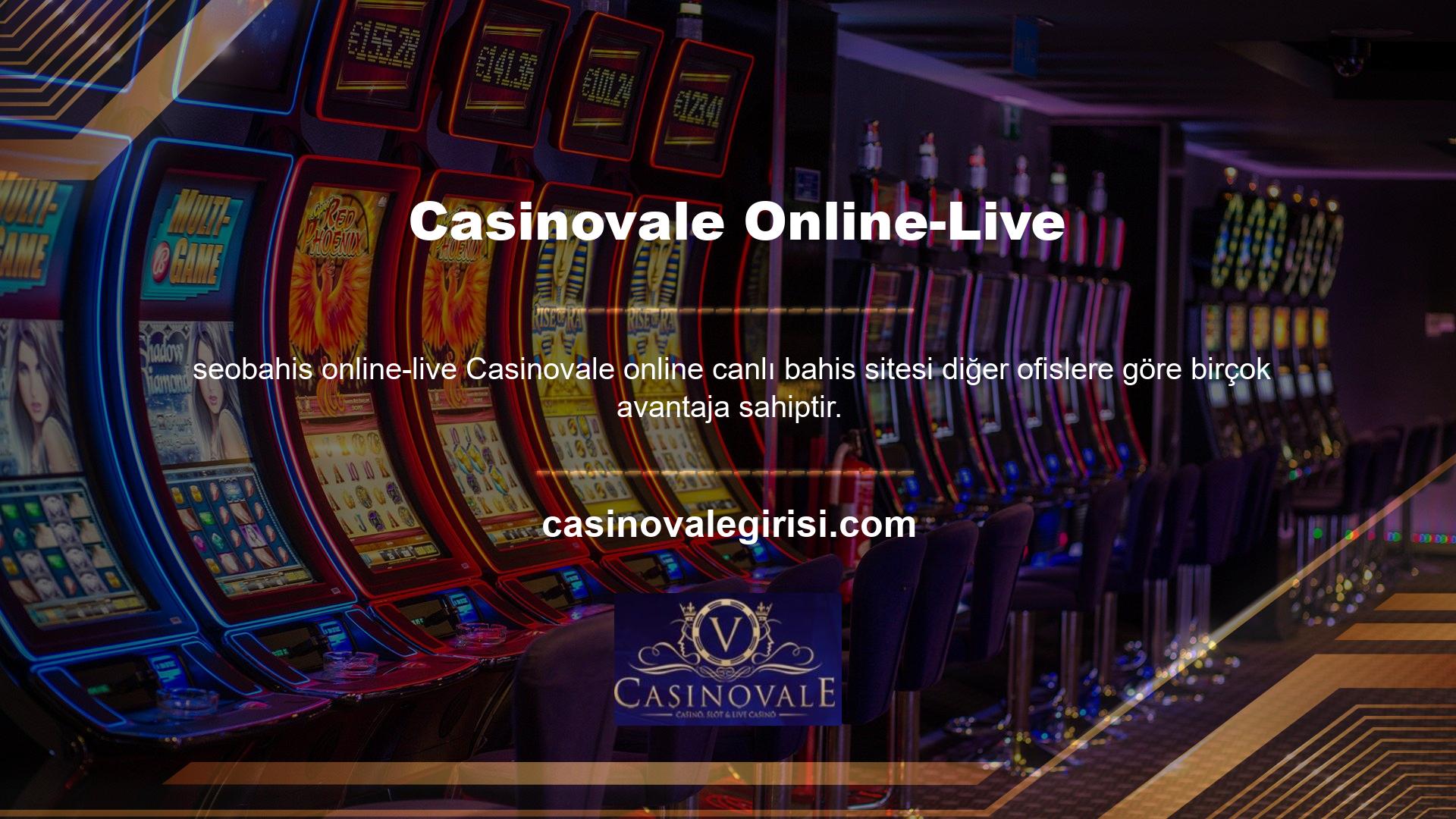 Casinovale Bahis, kullanıcılarının Casinovale oyunlarını oynaması için tüm hizmetleri sunmaktadır